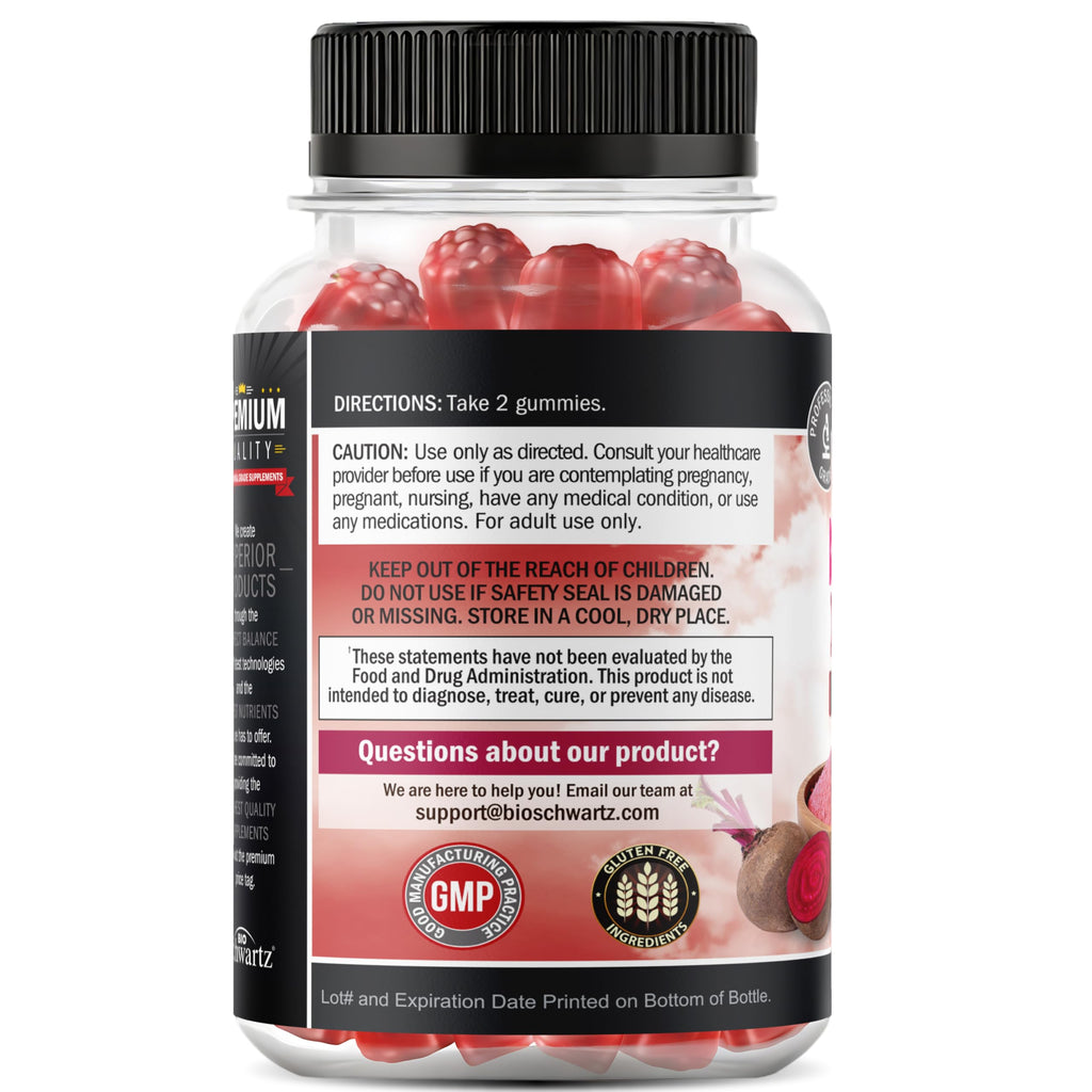Sugar Free Beet Root Gummies Strawberry Flavor 120 Count H3125