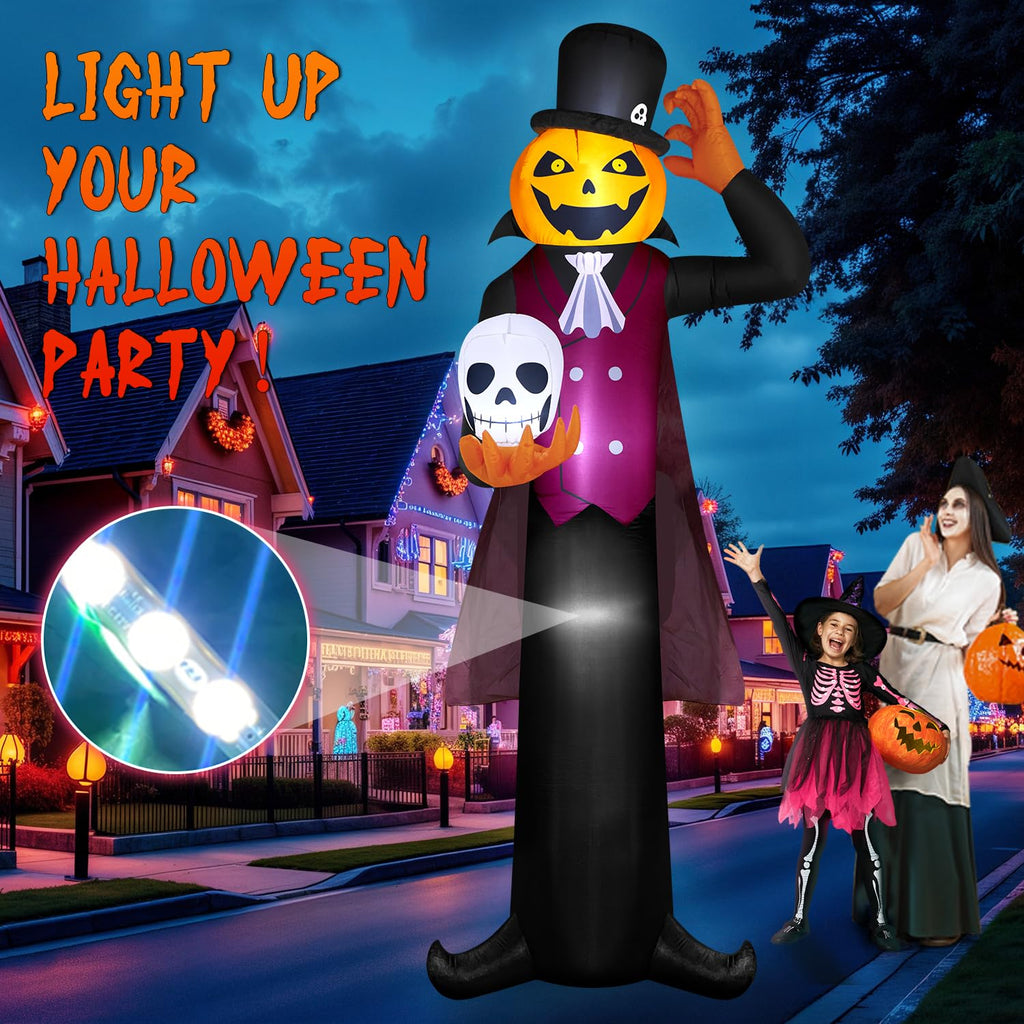 12FT Halloween Inflatables Pumpkin Ghost Vampire with LEDs L60624