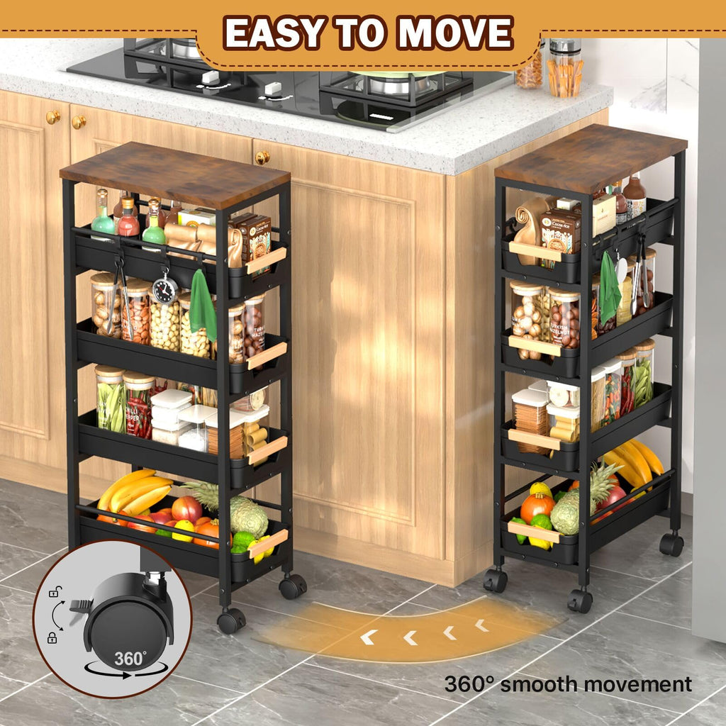 Slim Storage Cart with Wheels T898233