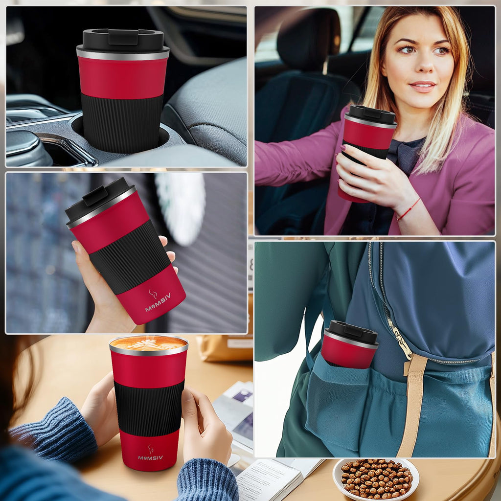 17oz Insulated Travel Coffee Mug with Leakproof Lid W411189