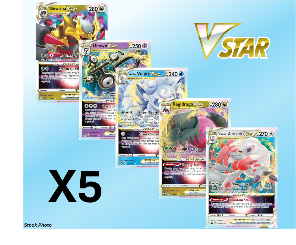Pokemon 5 VMAX/VSTAR Card Lot Q6089