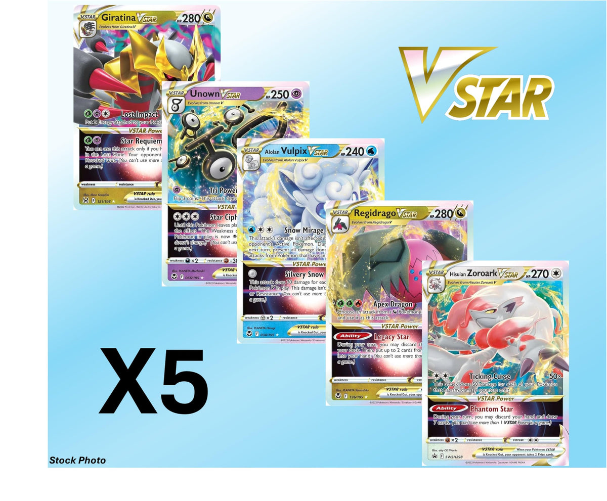 Pokemon 5 VMAX/VSTAR Card Lot Q6089