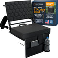 Extra Wide Folding Reclining Stadium Seat with Cup Holder and Storage Pockets C5432
