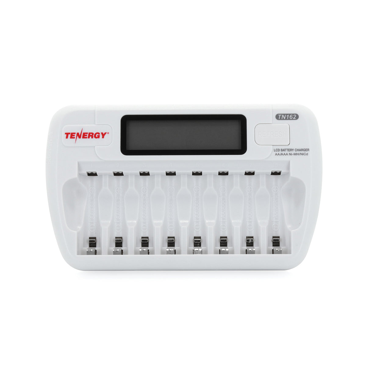 8-Bay Smart LCD Battery Charger for AA/AAA NiMH/NiCd Batteries F612