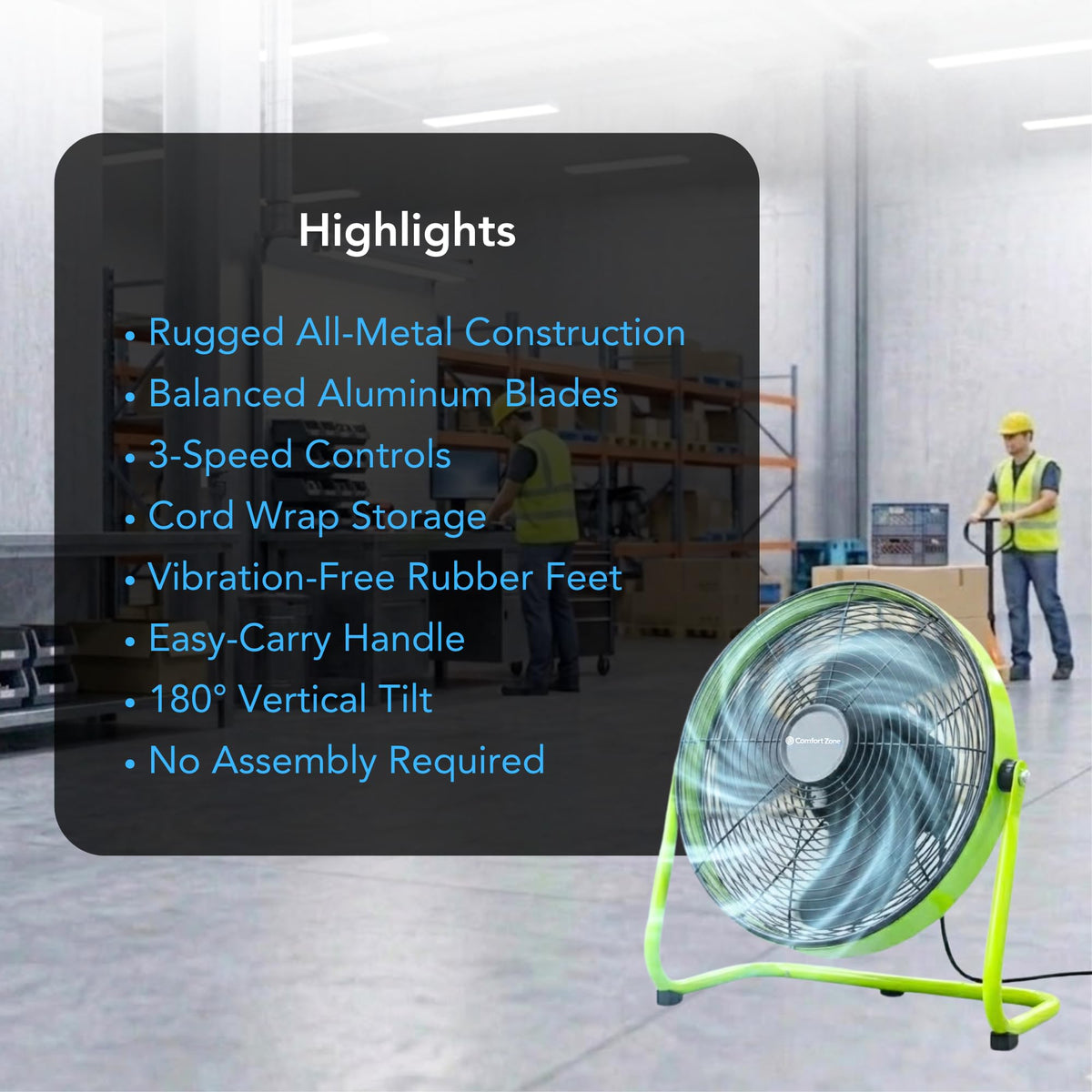 20-Inch High-Velocity Industrial Floor Fan Y143
