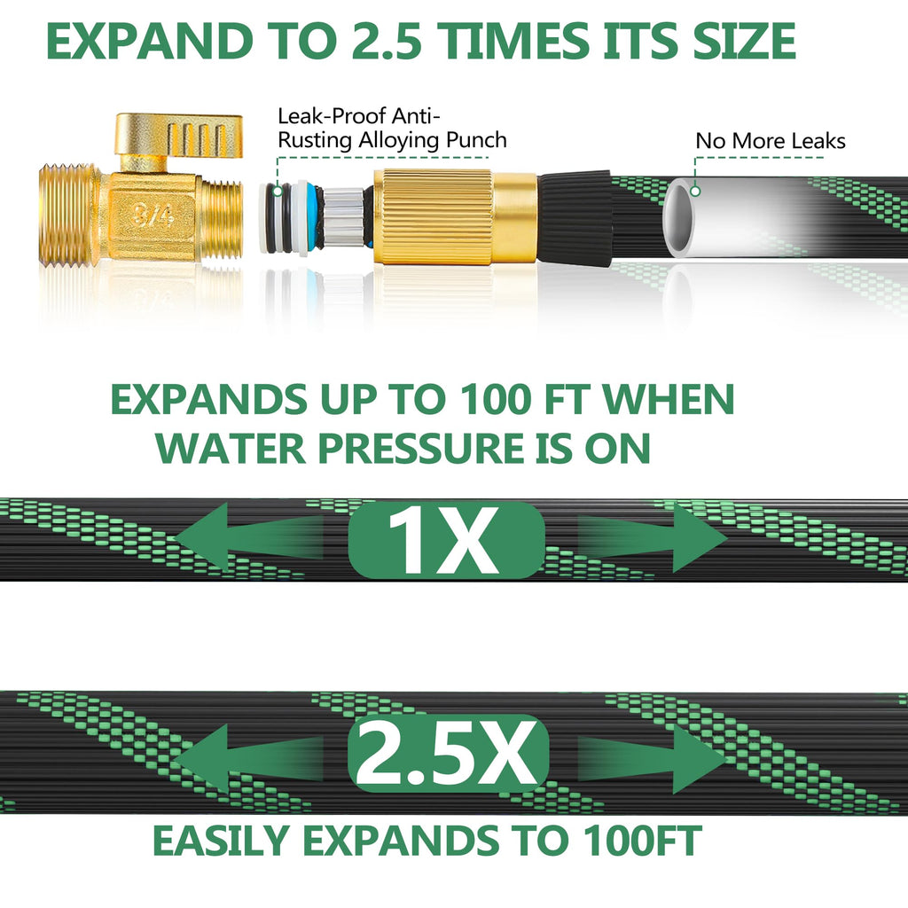 100FT Garden Hose with 10-Pattern Nozzle X144