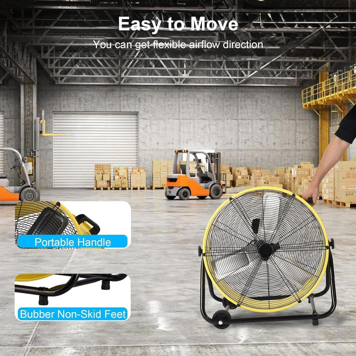 Heavy Duty 3-Speed 20in Floor Drum Fan H9365