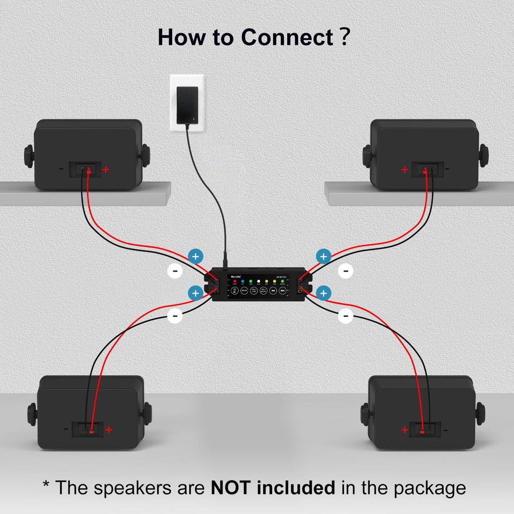 4-Channel Bluetooth Amplifier 200W with Power Supply I32801