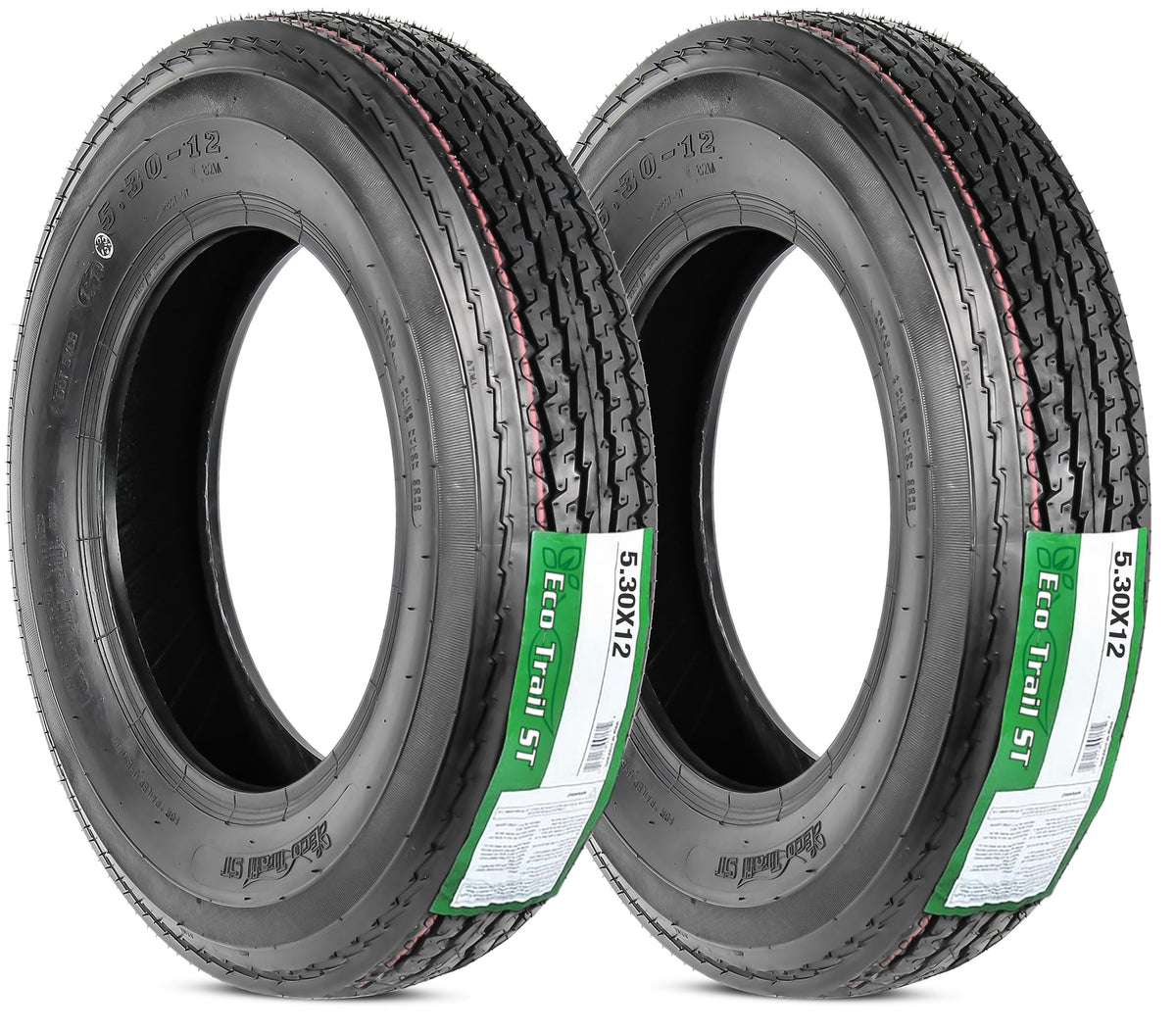 2-Pack 5.30-12 12 Inch 6-Ply Bias Trailer Tire A50195