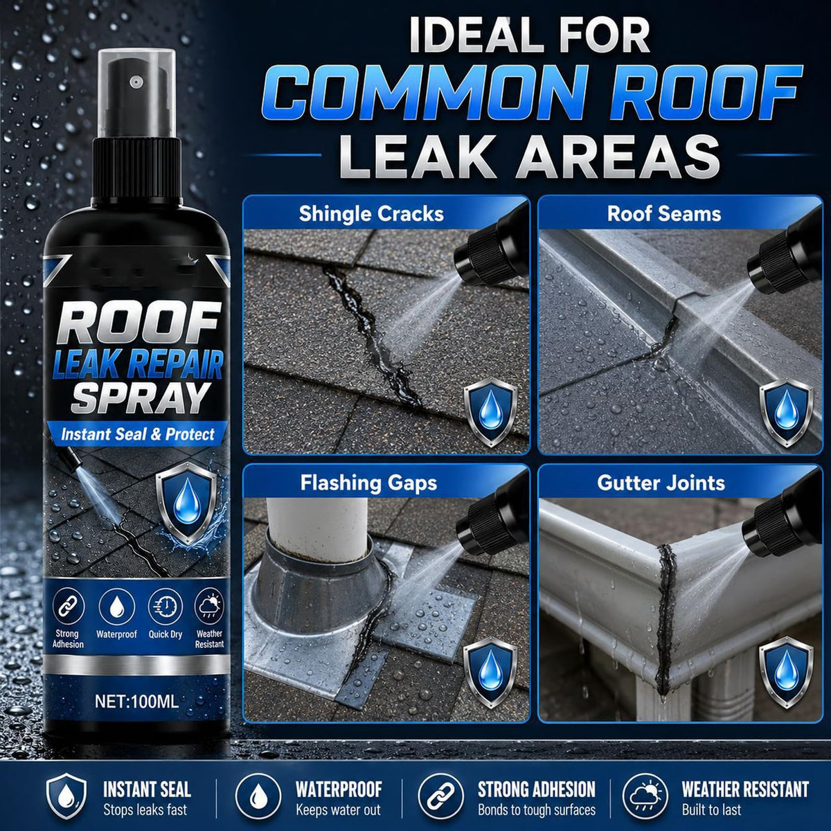 Waterproof Leak Repair Spray 3pcs R7901