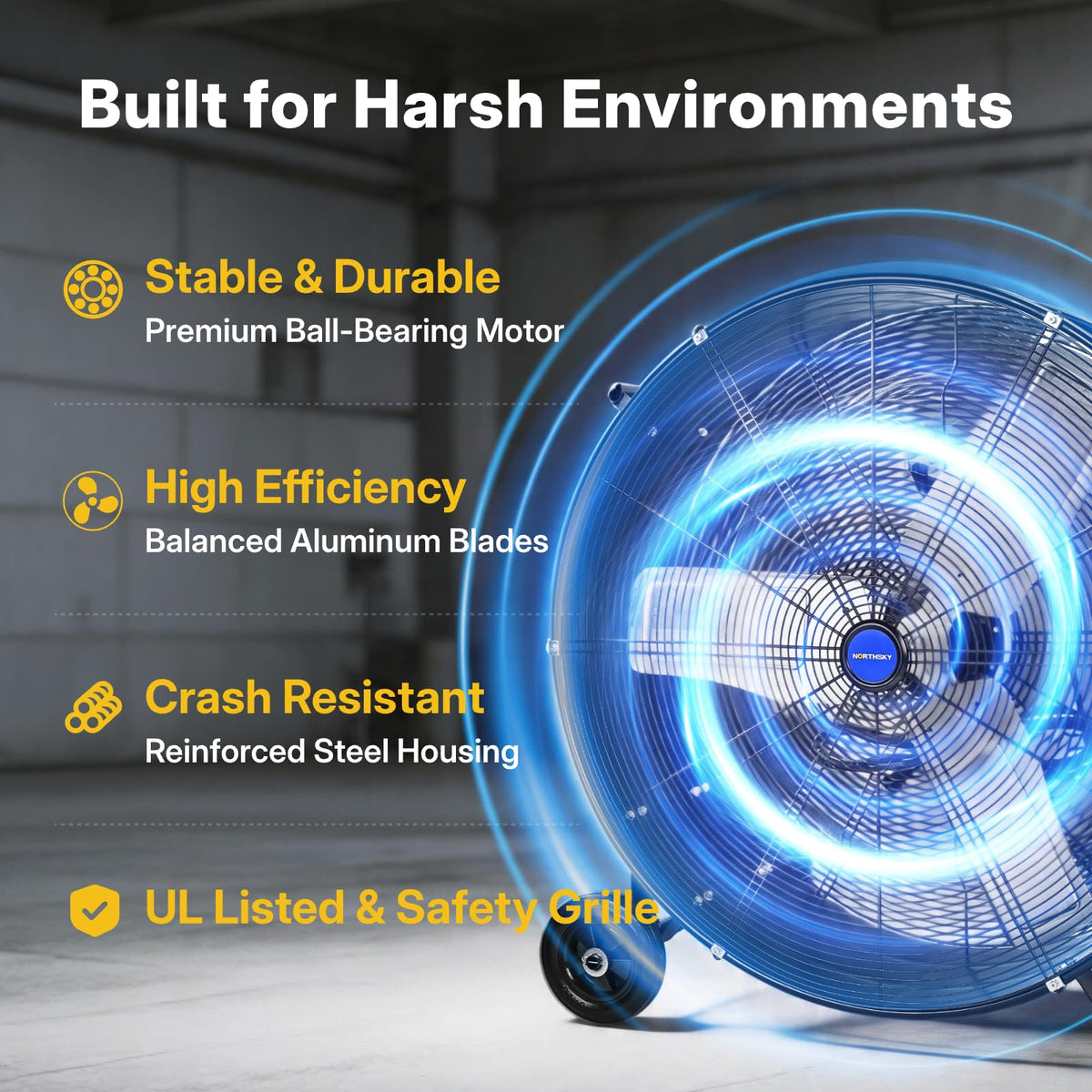 36 Inch High Velocity Industrial Drum Fan 2 Speeds N589