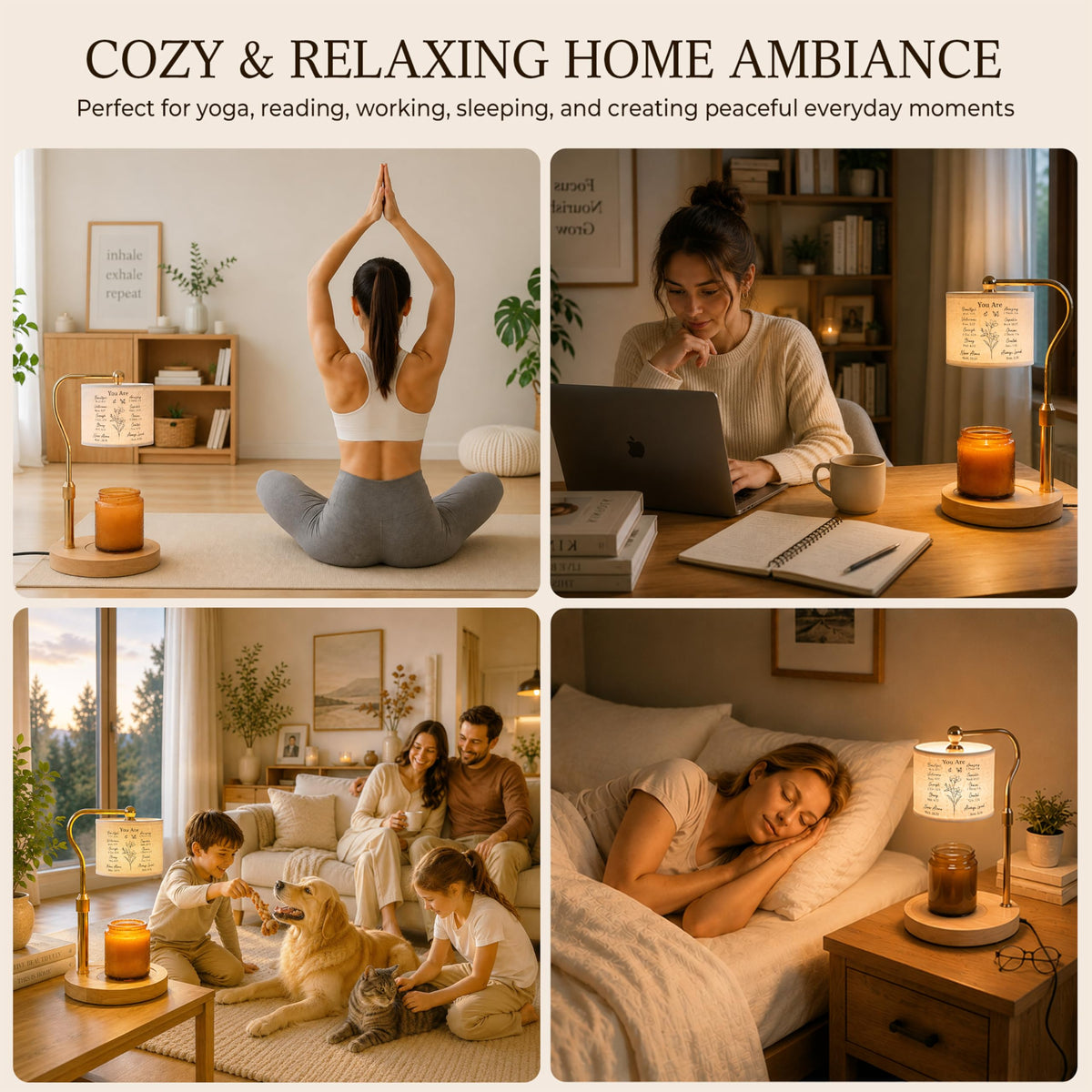 Candle Warmer Lamp with Timer Dimmable Height Adjustable B4093