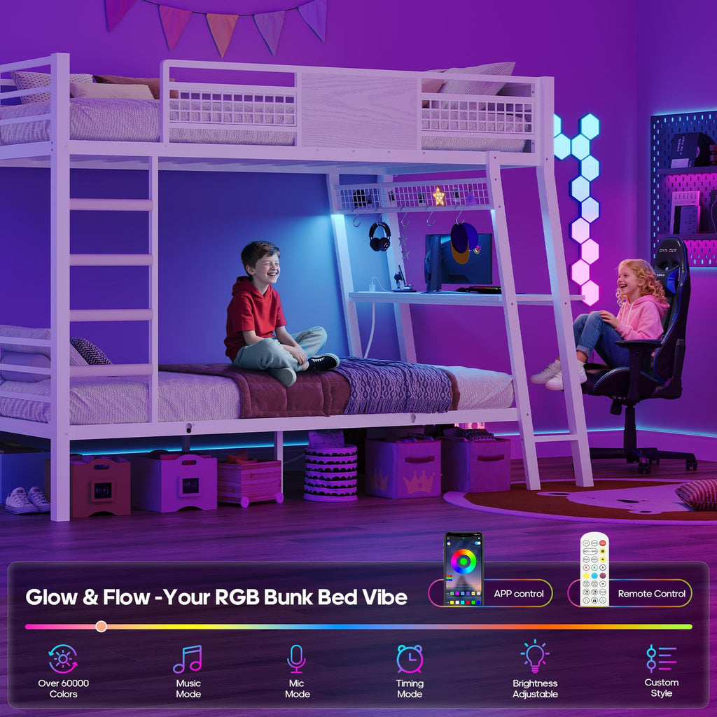Twin Over Twin Bunk Beds with Desk D1368