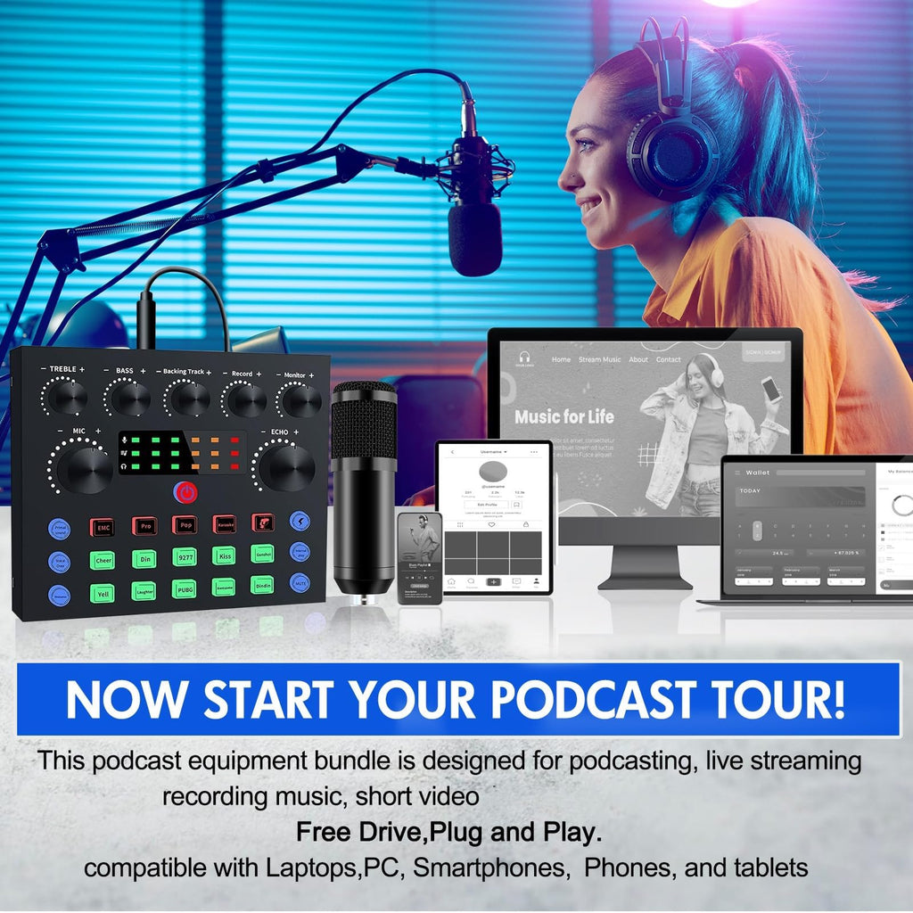 Podcast Equipment Bundle with Voice Changer L8810