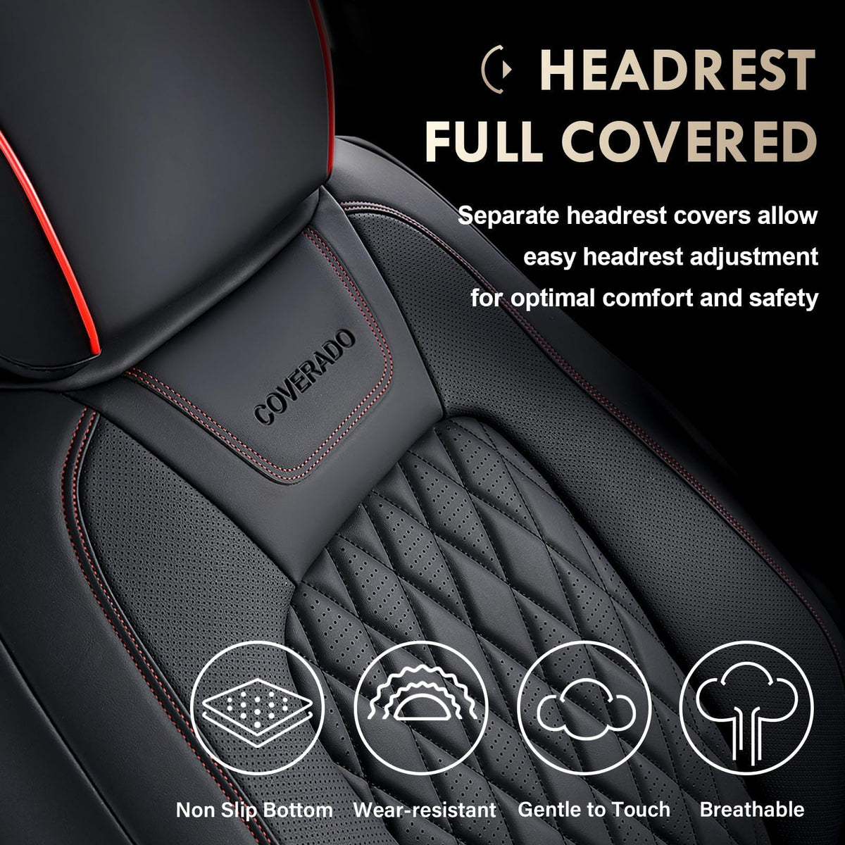 Leather Seat Covers Full Set Waterproof Custom Fit J9712