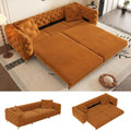 Orange Convertible Pull Out Sofa Bed Velvet Sleeper Sofa B49518