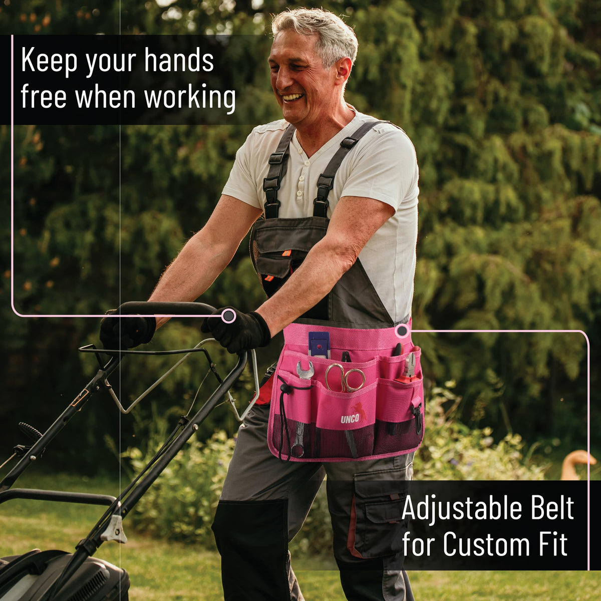 Pink 7 Pocket Garden Tool Belt X57887