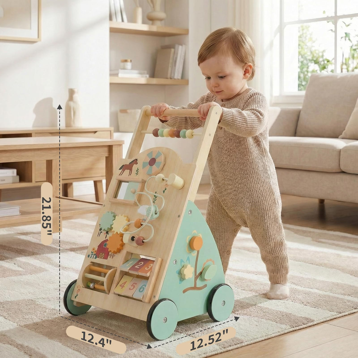 Wooden Baby Walker with Activity Center D79102