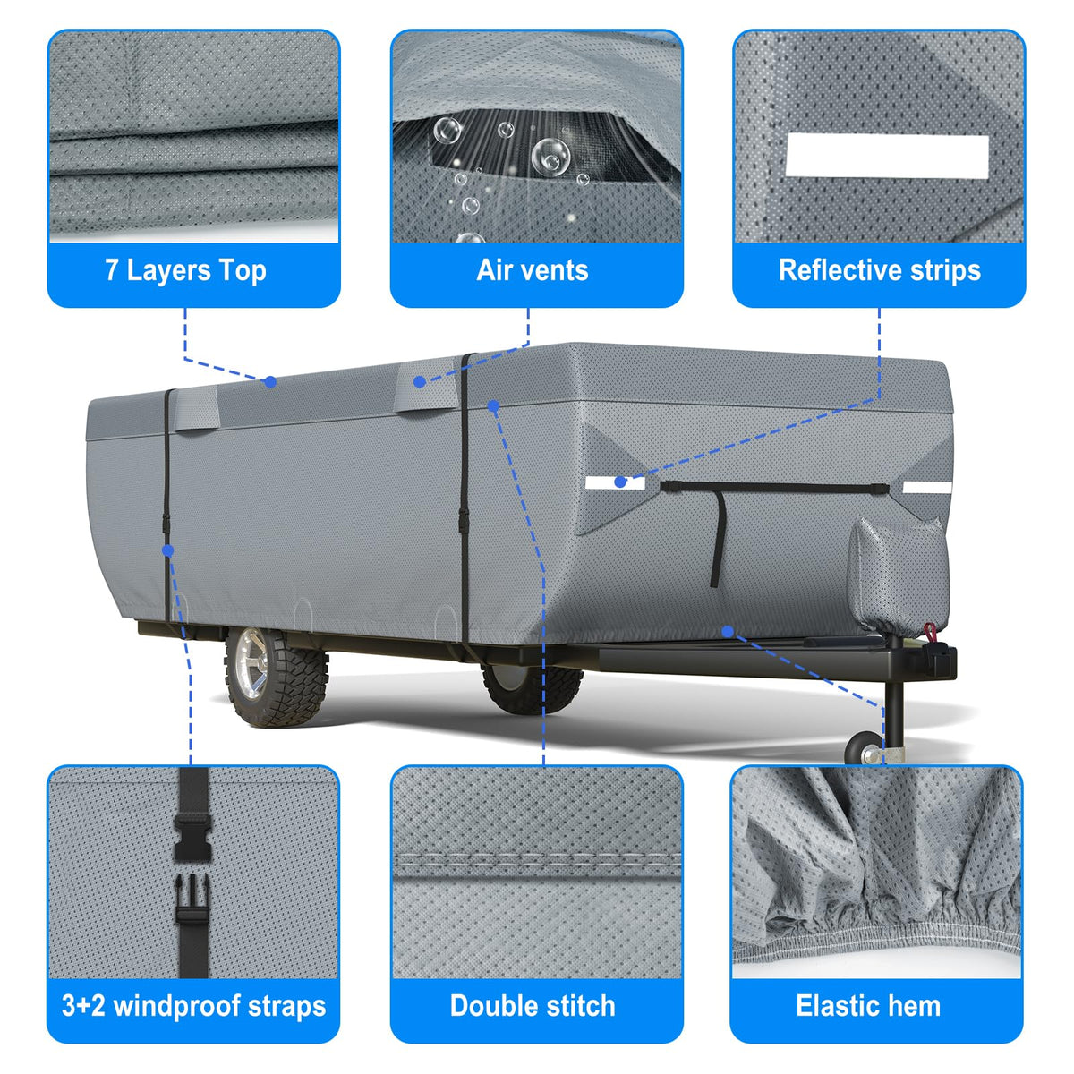 9 Layers 14-16ft Tent Trailer Cover S187168