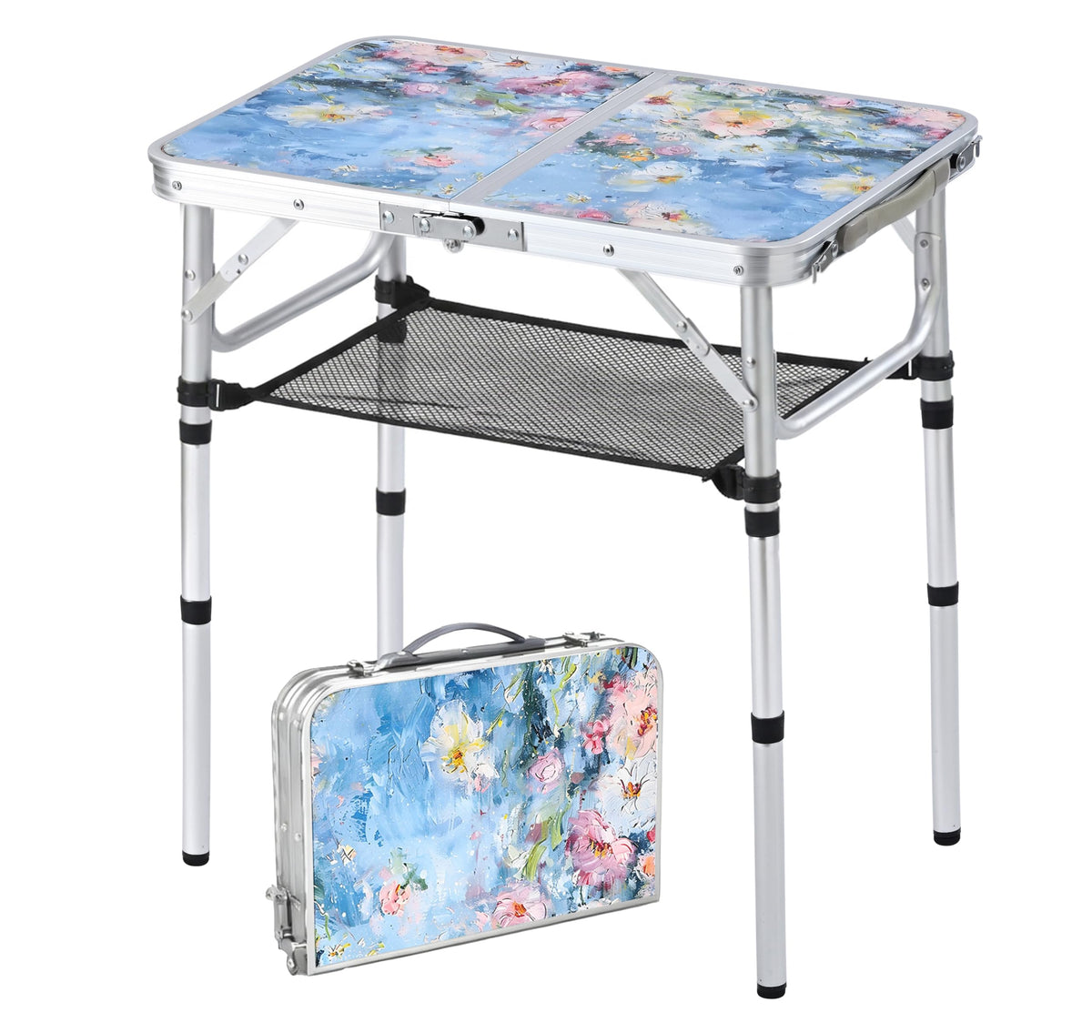 Portable 3 Adjustable Height Folding Outdoor Side Table Z451