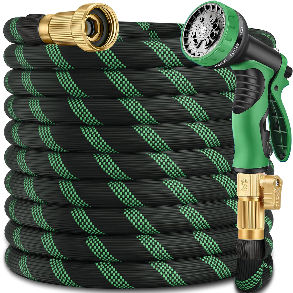 100FT Garden Hose with 10-Pattern Nozzle X144