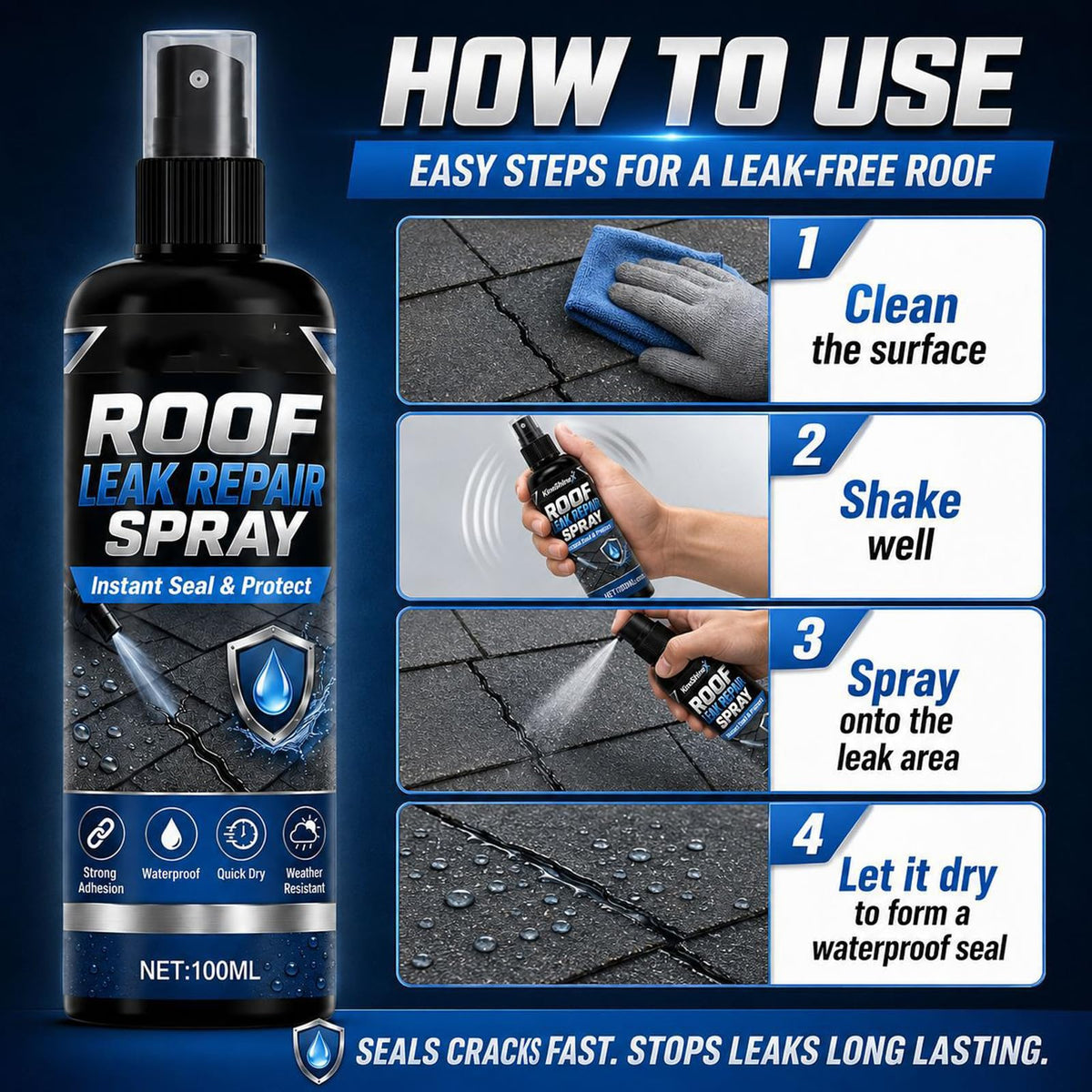 Waterproof Leak Repair Spray 3pcs R7901
