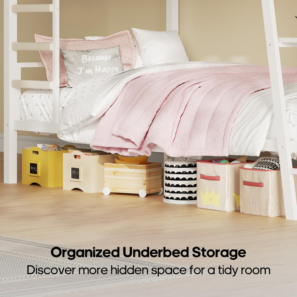 Twin Over Twin Bunk Beds with Desk D1368