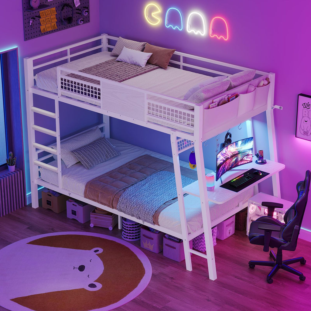 Twin Over Twin Bunk Beds with Desk D1368
