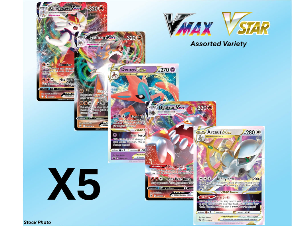 Pokemon 5 VMAX/VSTAR Card Lot Q6089