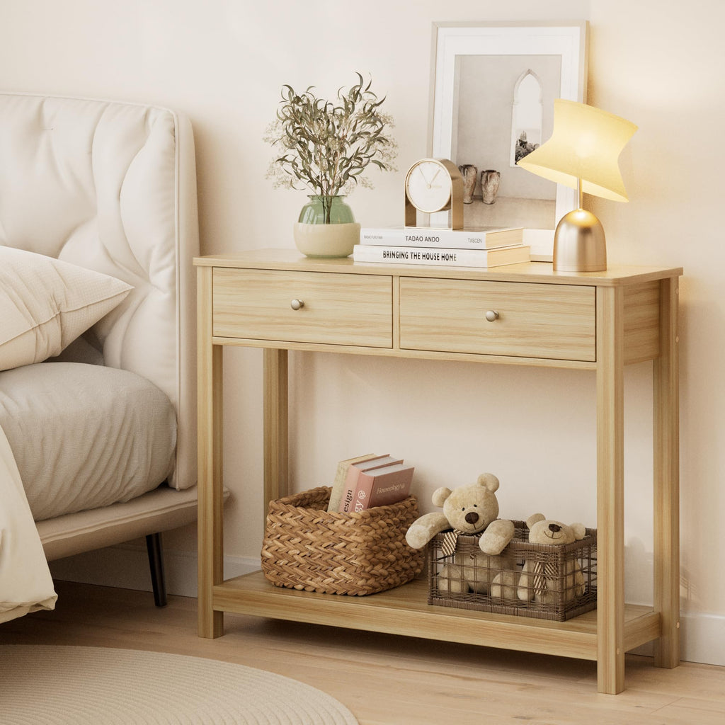2 Drawer Oak Console Table L324556