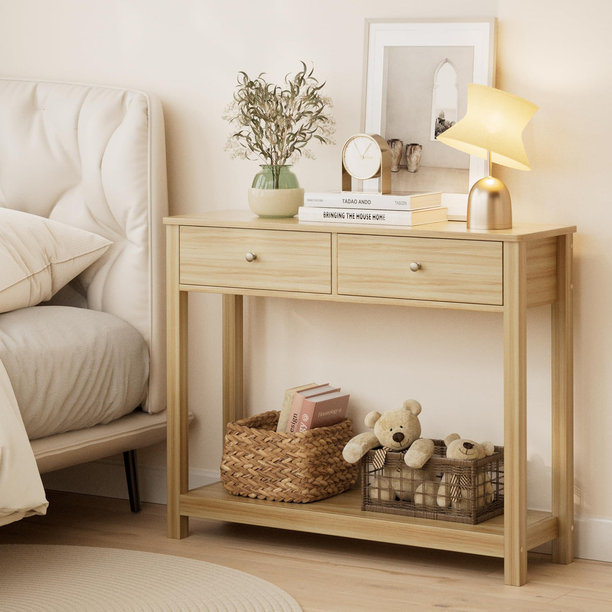 2 Drawer Oak Console Table L324556