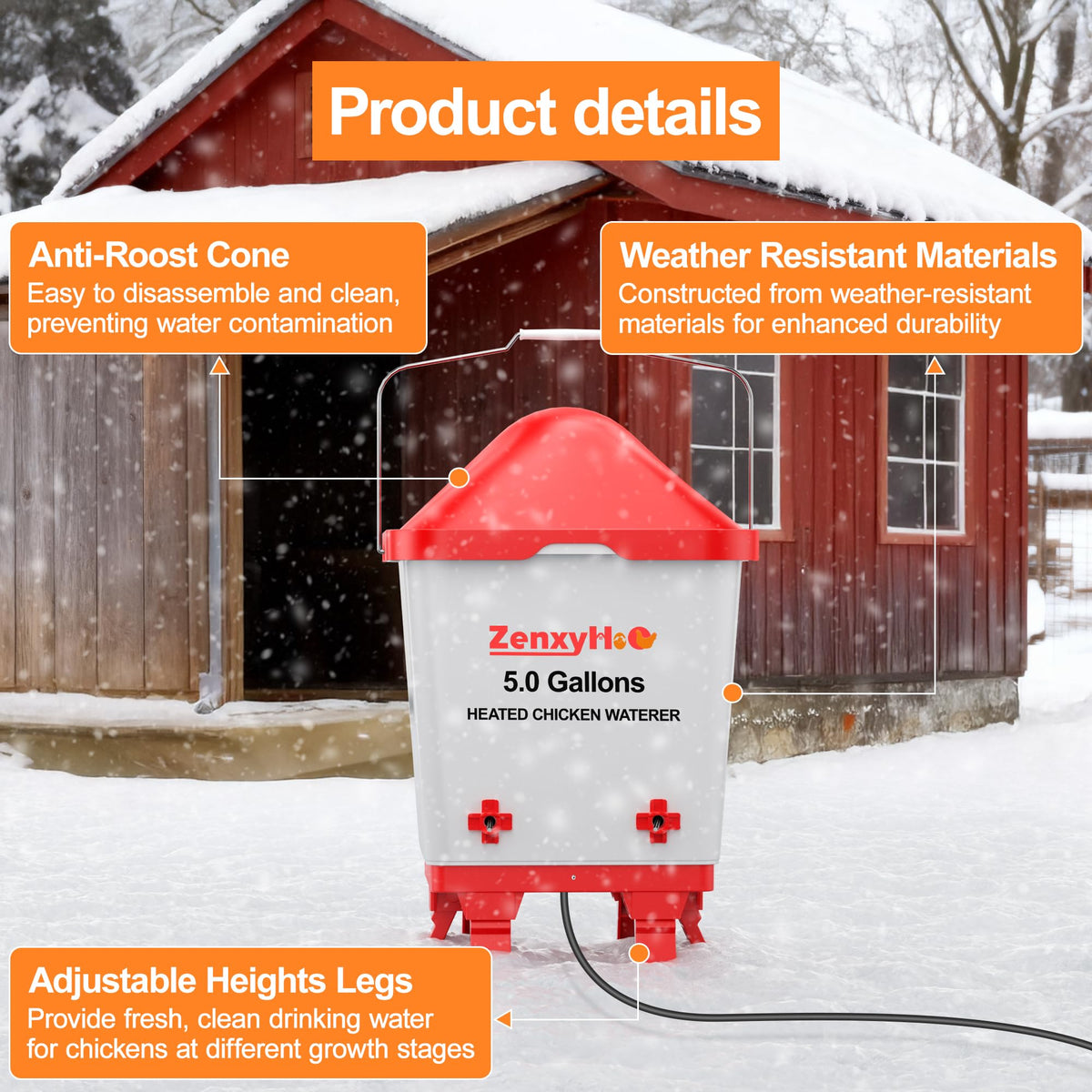 5.0 Gal Heated Chicken Waterer Bucket R467382