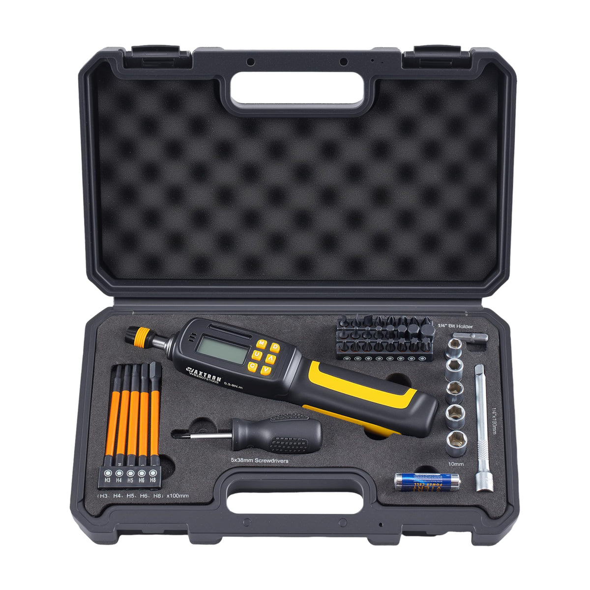 Digital Torque Screwdriver Set, 1/4" Drive, 38-Piece E238483