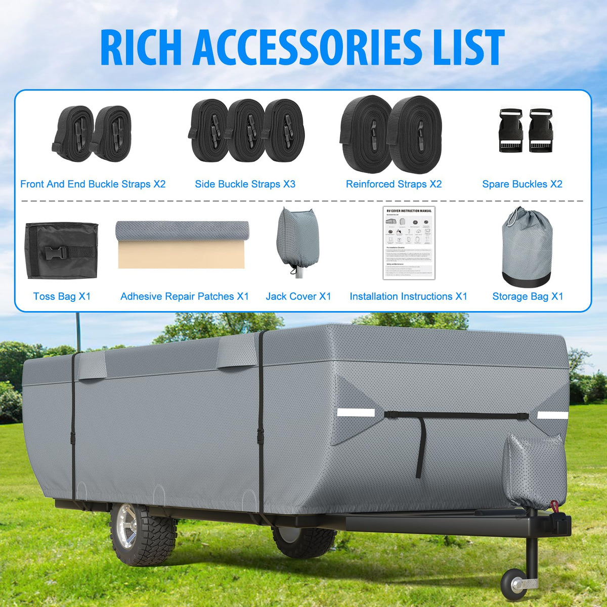 9 Layers 14-16ft Tent Trailer Cover S187168