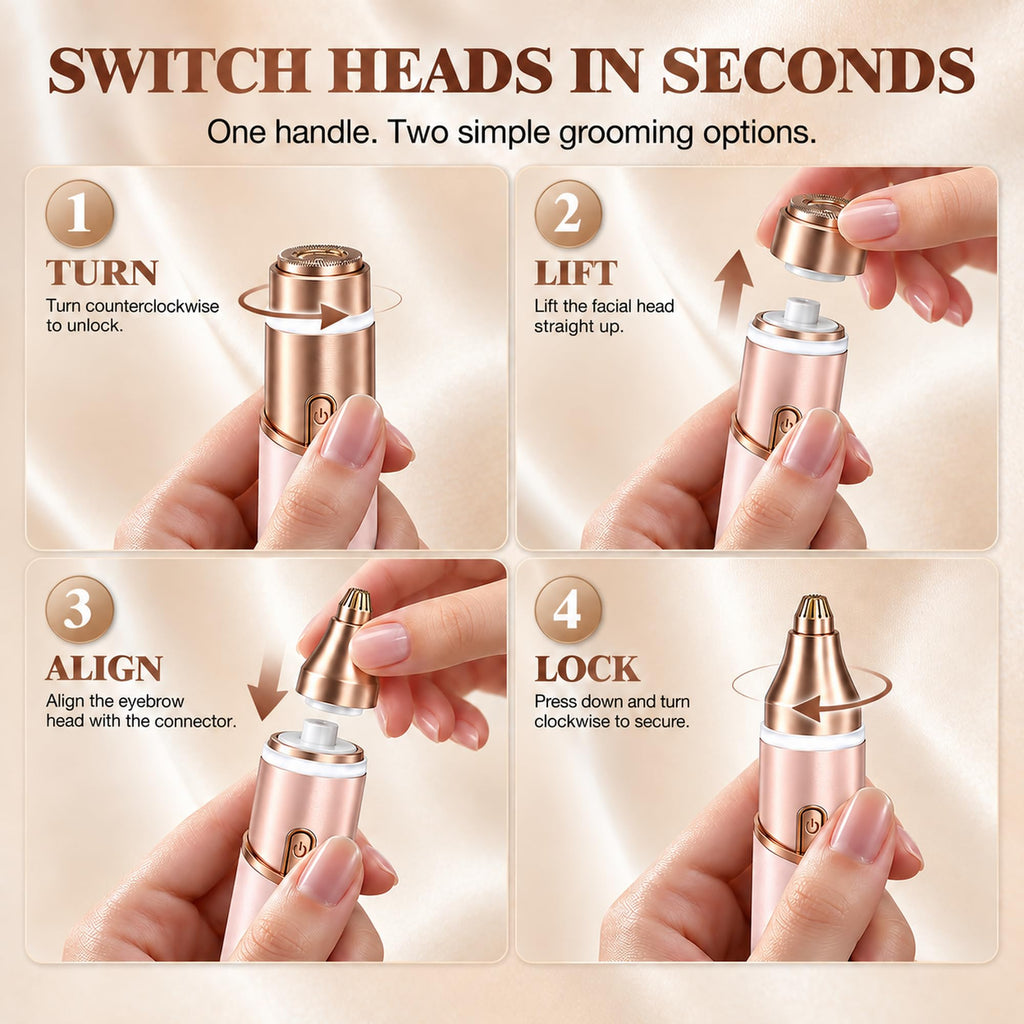 2 in 1 Electric Face Shaver with LED Light B771