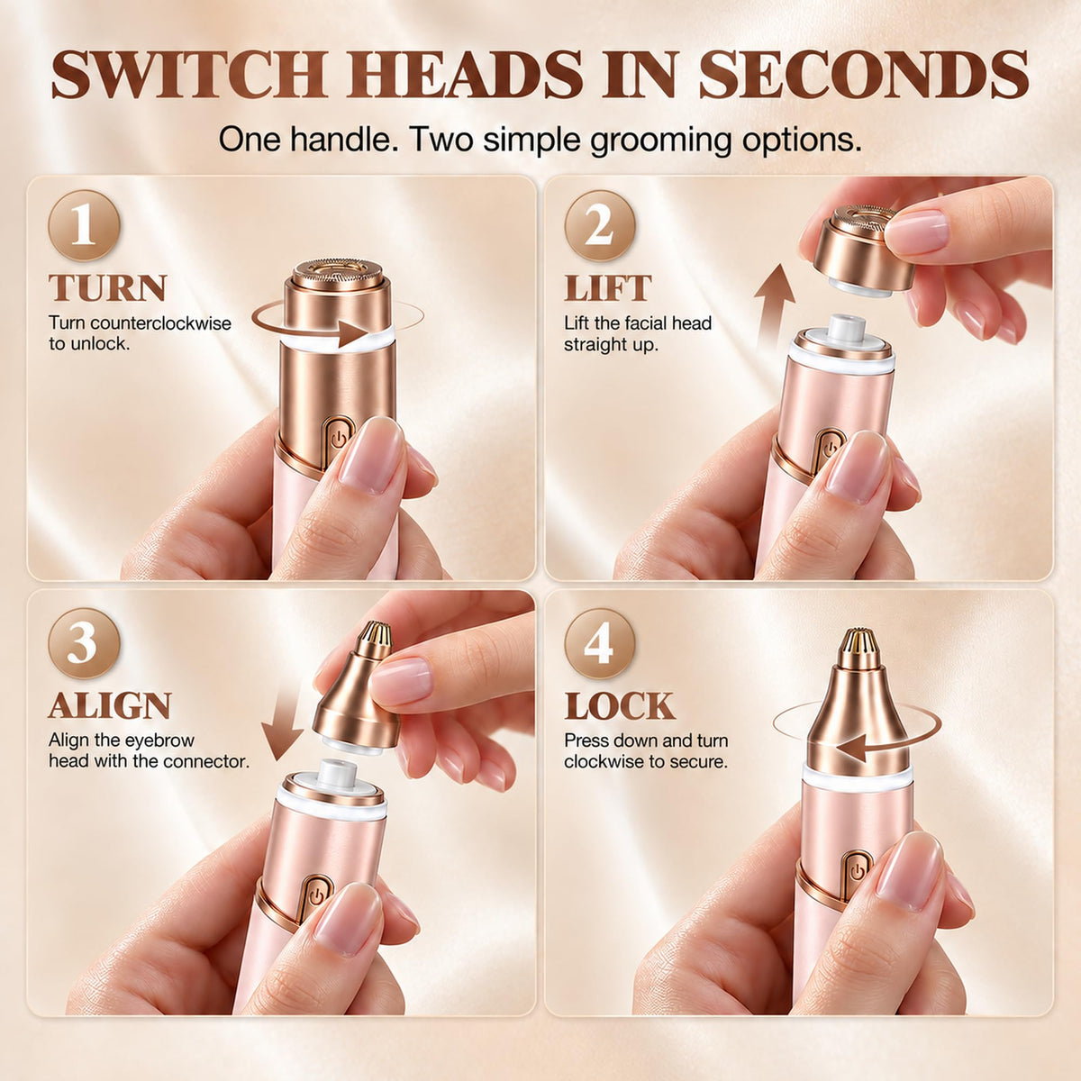 2 in 1 Electric Face Shaver with LED Light B771