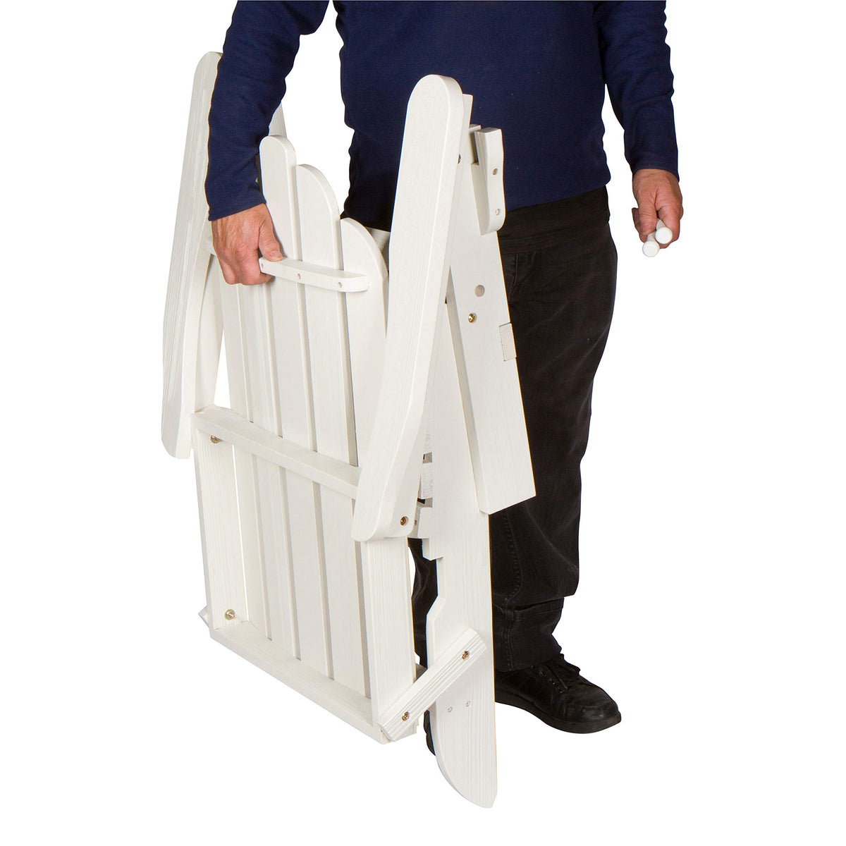 Light Ivory Wooden Outdoor Folding Chair L122700