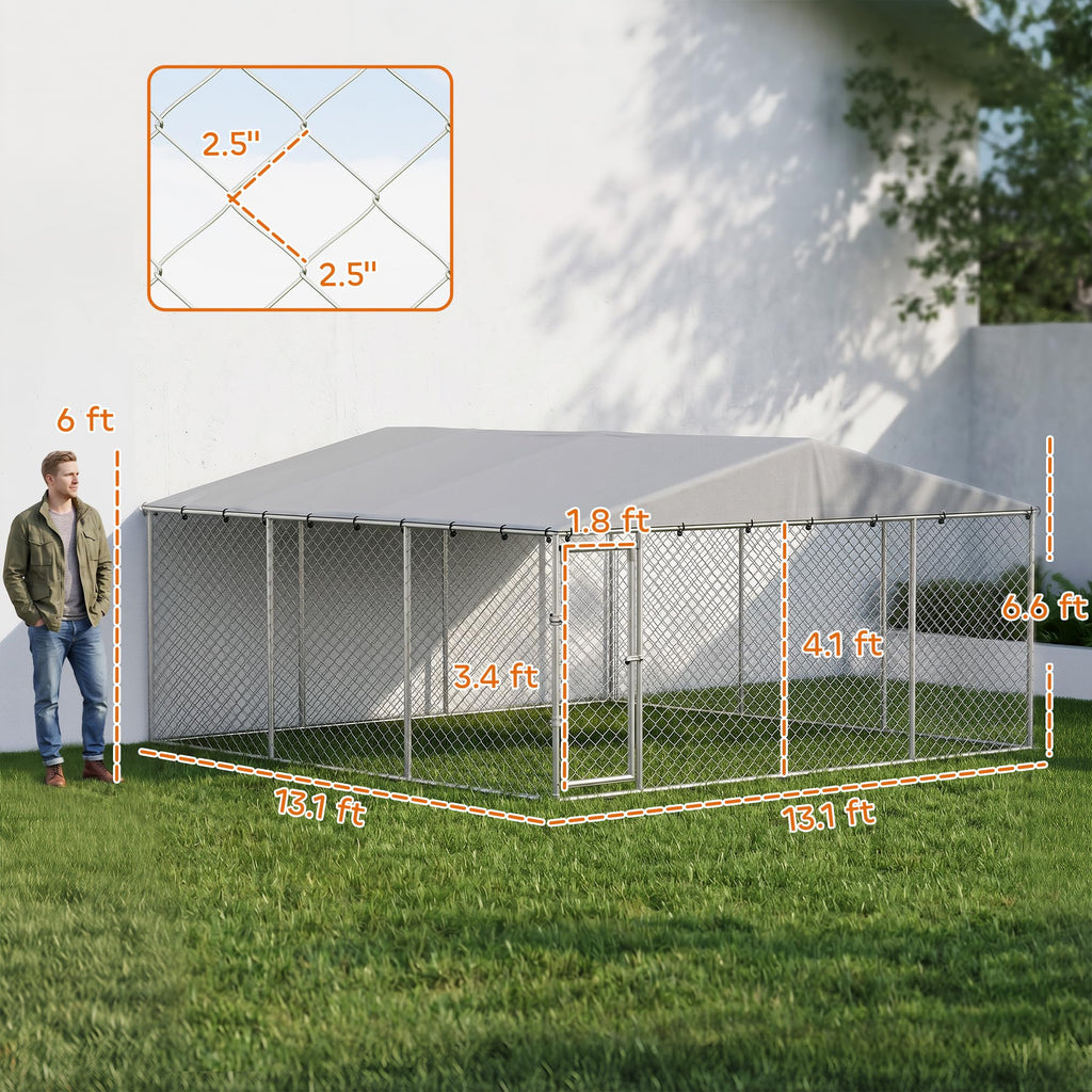 Extra Large Outdoor Dog Kennel 13' x 13' x 6.5' G702