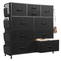 Black 10 Drawer Fabric Dresser W920