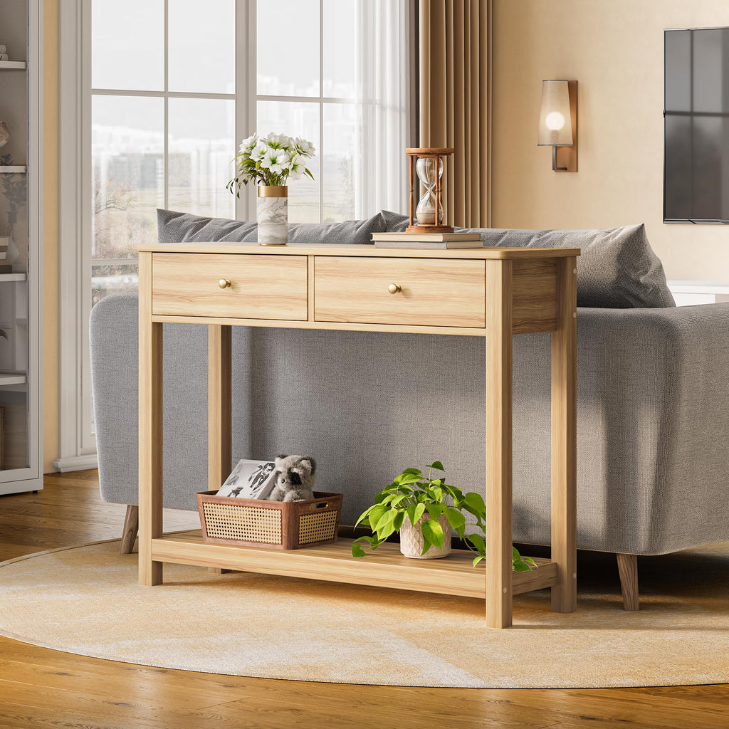 2 Drawer Oak Console Table L324556