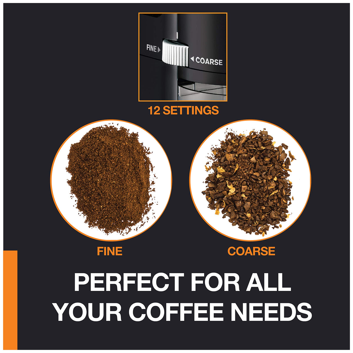 Burr Coffee Grinder 12 Settings 8 oz Stainless Steel N344