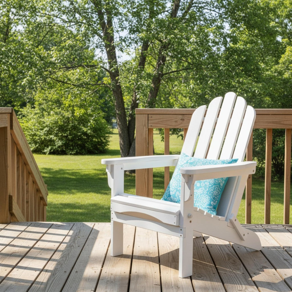 Light Ivory Wooden Outdoor Folding Chair L122700
