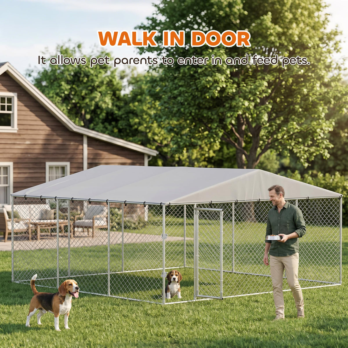 Extra Large Outdoor Dog Kennel 13' x 13' x 6.5' G702