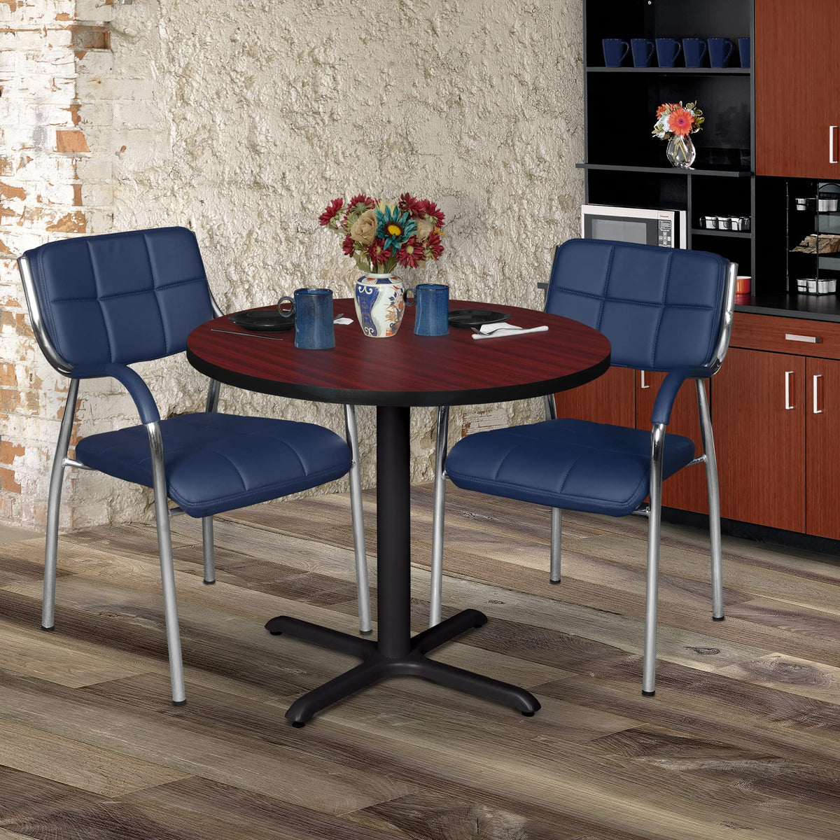 30" Round Breakroom Table Mahogany A504318