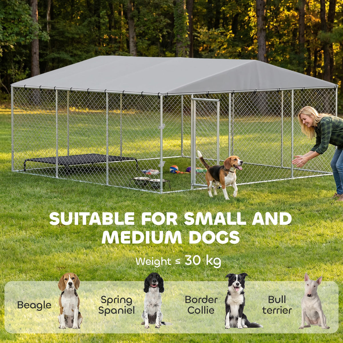 Extra Large Outdoor Dog Kennel 13' x 13' x 6.5' G702