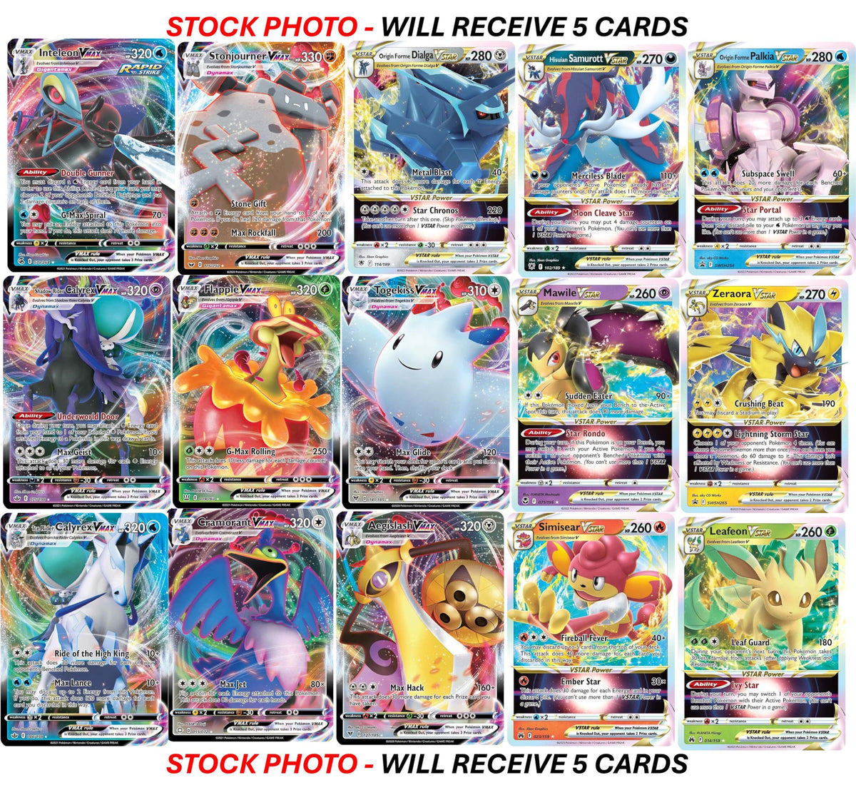 Pokemon 5 VMAX/VSTAR Card Lot Q6089