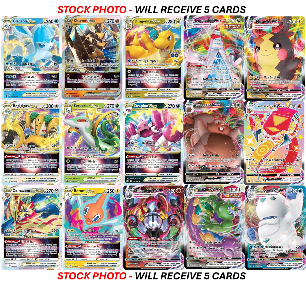 Pokemon 5 VMAX/VSTAR Card Lot Q6089